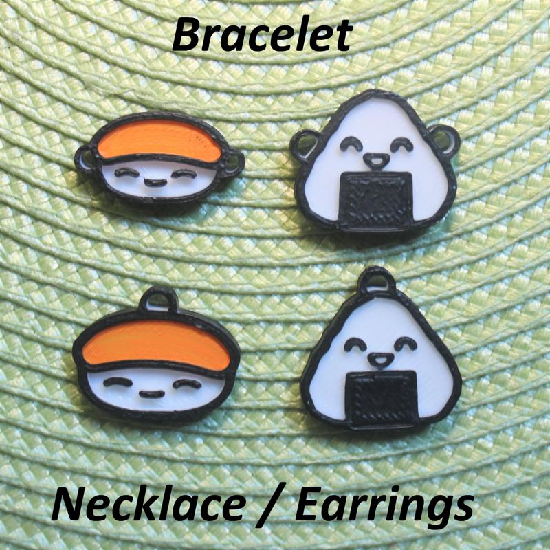 4 Japanese Food Necklaces, Bracelets, Earrings, Jewelry