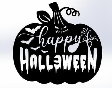 Happy Halloween Pumpkin Line Art