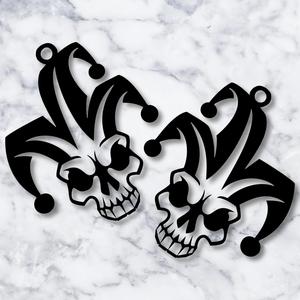 jester skull earrings halloween gothic jewelry