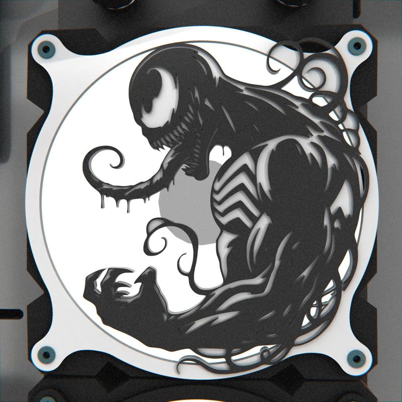 Venom PC Fan Grill - Decorative 120mm Cover for Case Modding | Spider-Man | Easy Print