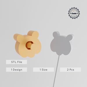Tiger Cake Pop Mold, Jungle Cat Design, 2-Piece Animal Dessert Mold for 3D Printing