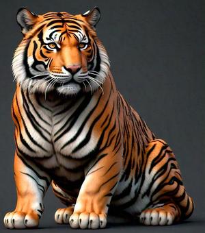 Realistic 3D Tiger Model – High-Quality Wild Cat for Animation, Games, and AR/VR Projects