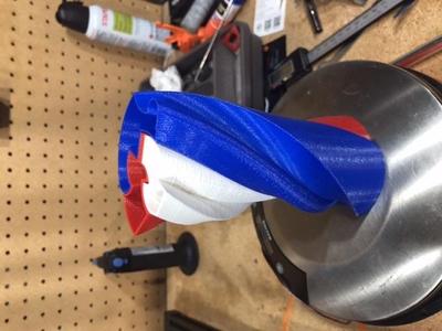 Three part twisted vase 