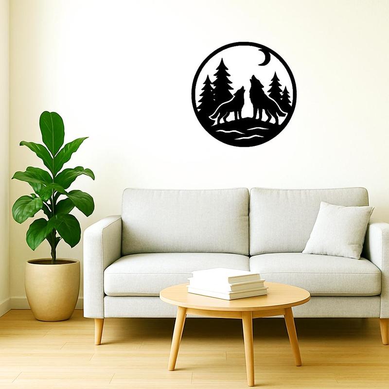 wolf circle wall decoration