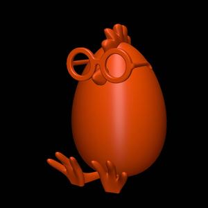 Chicken Egg With Glasses Easter Decoration