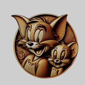 Tom Jerry Cartoon Medallion for CNC Router Laser & 3D Printer