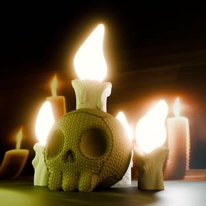Skull candlestick