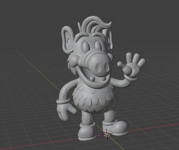 Alf Figure from 1980s show imagined as Rubberhose