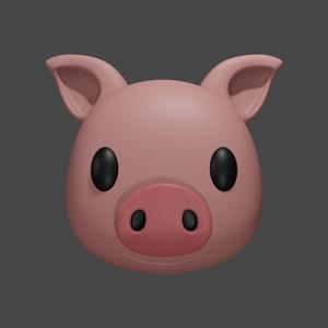 Emoji Pig Iphone Apple Sticker 3D