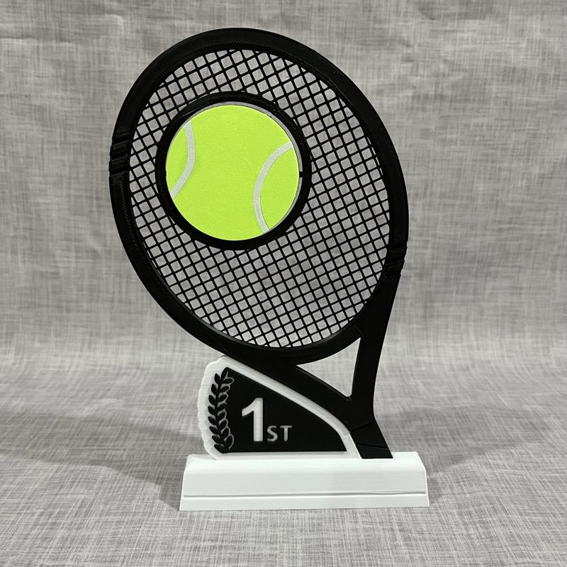 TENNIS TROPHY WITH SPINNING BALL - printing on site