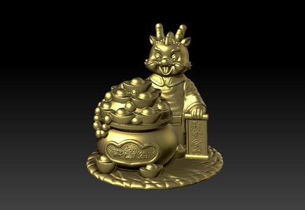 Golden Dragon Announces Good Luck and Gathers Wealth Ornaments 1