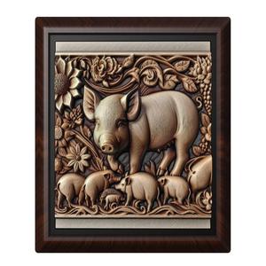 pig animal wall art relief wall decor