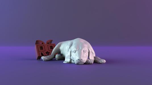 Statue sleeping dog