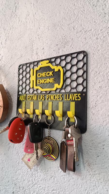 Wall key holder check engine