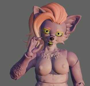 Minka Furry Anthro Curvy Canine Ball jointed art doll STL digital download for 3D printing