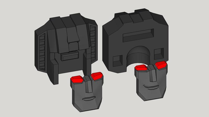 3 Piece Cartoon Heads for Earthrise or SS86 Starscream