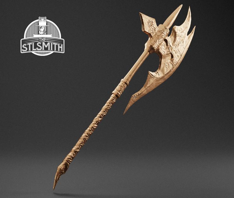 Ebony Battleaxe Skyrim Life Size Prop STL
