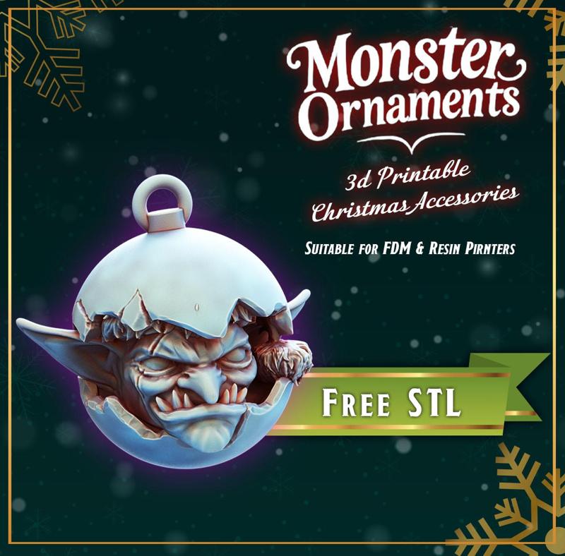 Goblin Head Ornament - FREE STL from Monster Ornaments