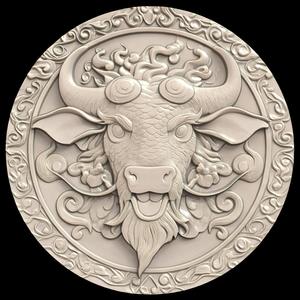 3D Model STL File for CNC Router/Laser & 3D Printer A Buffalo with Dragon Scales Blowing Steam Out of Its Nose 1