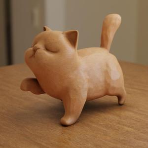 cute cat - wood handmade