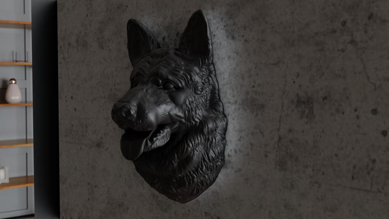 German shepherd dog head wall mount