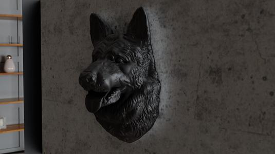 German shepherd dog head wall mount