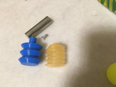 a little flexy bottle, as replacement for toy train with smoge