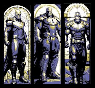 Fan art set of 3 Bookmarks - Marvel's comic character Thanos immortalized in stained glass windows