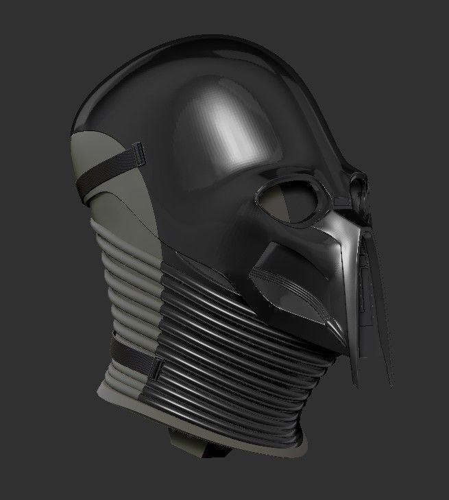 Kylo Ren Concept Wearable helmet with Bust Display 3D print model