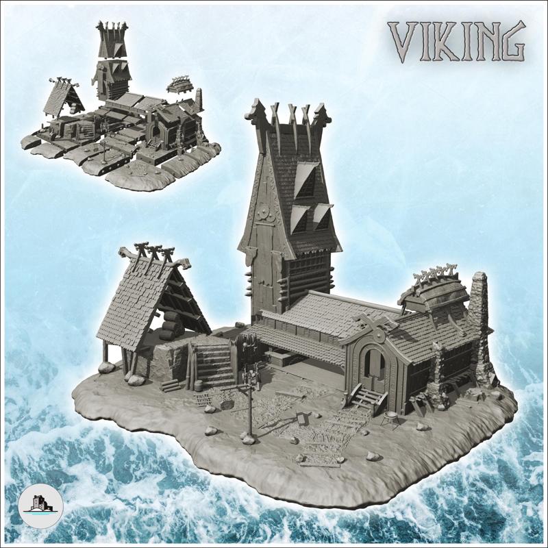 Large Viking palace with large tower and storage annex (7) - Alkemy Lord of the Rings War of the Rose Warcrow Saga