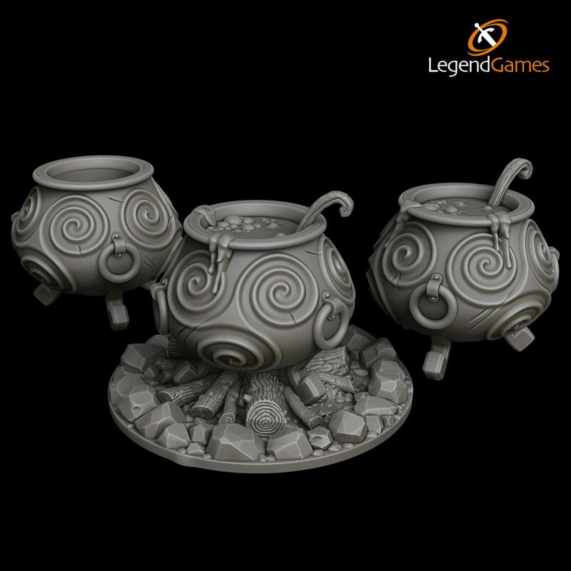 LegendGames Bubbling Cauldron - three halloween pots