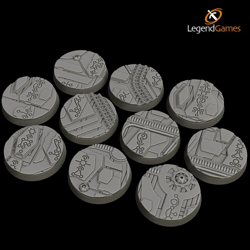LegendGames Necro Tech Bases - 32mm Round x10