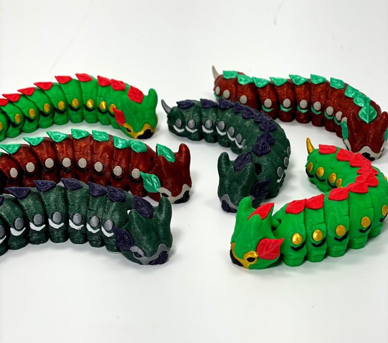 MRRF 2023 Dragon Leaf Caterpillar (fully articulated and print in place)