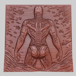Ex Machina 3d printer relief medallion obj stl