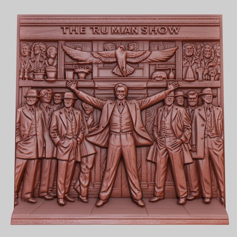 The Truman Show 3d printer relief medallion obj stl