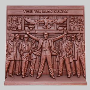 The Truman Show 3d printer relief medallion obj stl