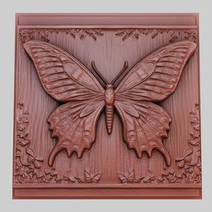 The Butterfly Effect 3d printer relief medallion obj stl