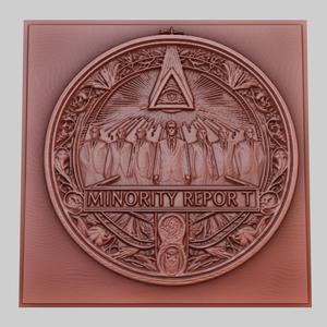 Minority Report 3d printer relief medallion obj stl