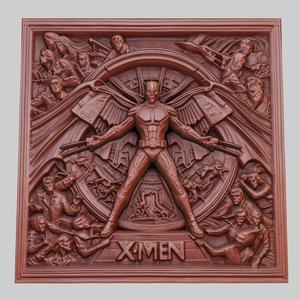 X-Men 3d printer relief medallion obj stl