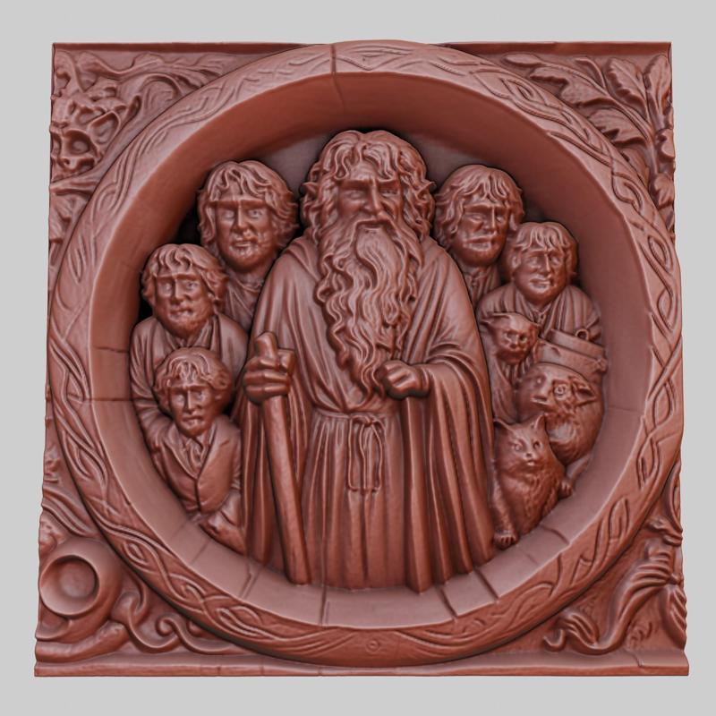The Hobbit 3d printer relief medallion obj stl