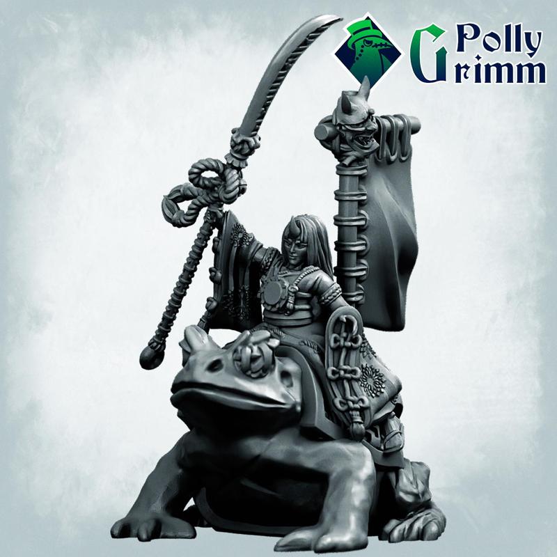 Night Parade of One Hundred Demons. Japanese folklore set. Tabletop miniature. Takiyasha the Witch master of frog magic