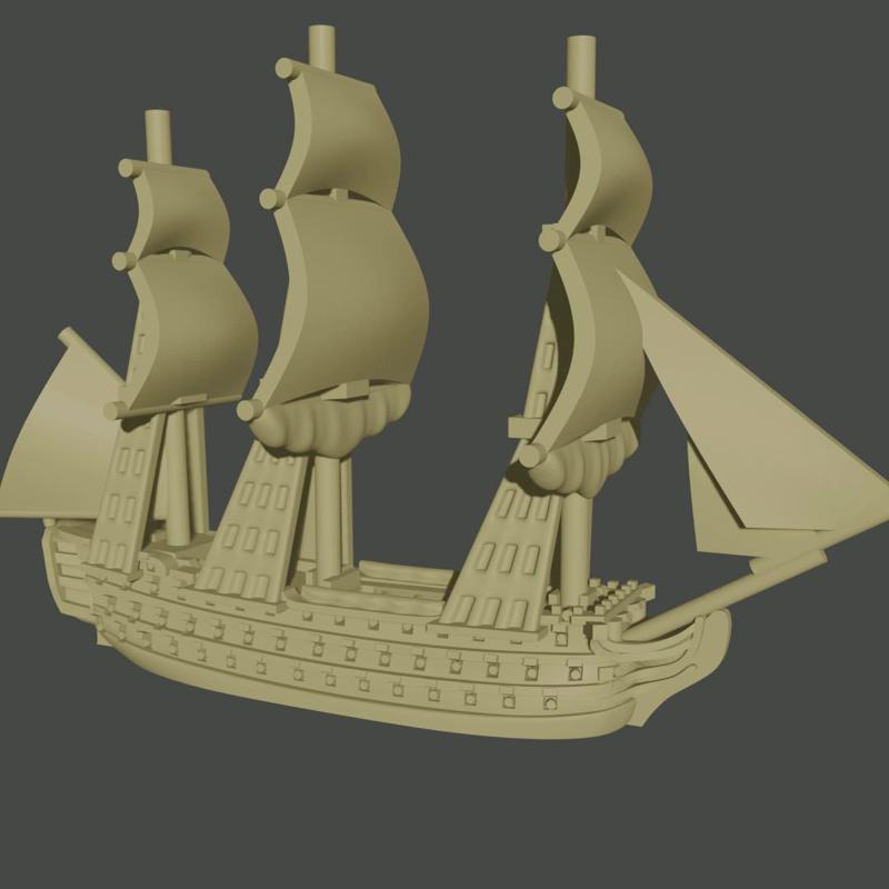 1/2400 Napoleonic Famous Ship Set (7 models) & Blender Exporter 2400-NAP-2