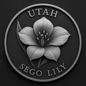Utah state flower Sego Lily coin token wall art
