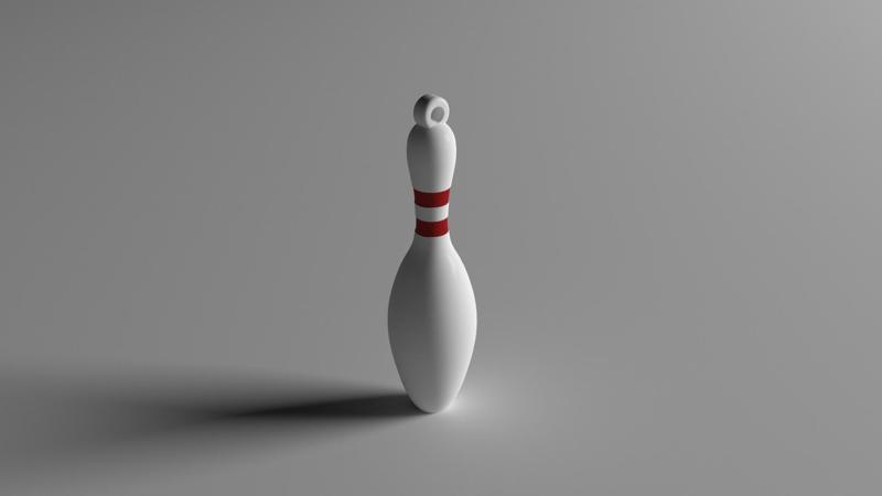 Bowling pin keychain