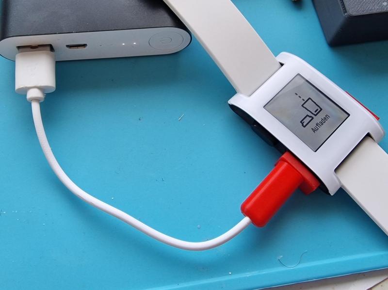 Pebble Smartwatch Clip On Charger using spring loaded pogo contacts