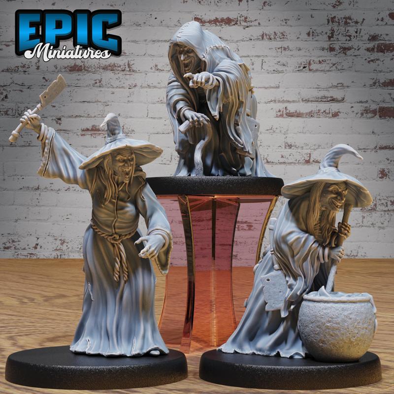 Green Hag Set ‧ DnD Miniature ‧ Tabletop Miniatures ‧ Gaming Monster ‧ 3D Model ‧ RPG ‧ DnDminis ‧ STL FILE