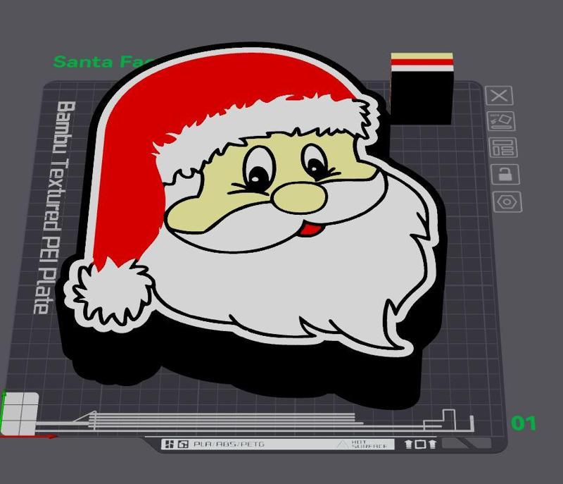 Santa Clause Face LED Light