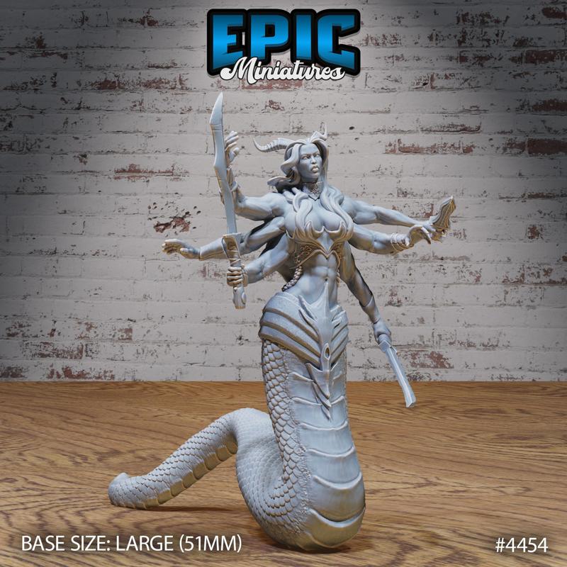 Naga Death Envoy ‧ DnD Miniature ‧ Tabletop Miniatures ‧ Gaming Monster ‧ 3D Model ‧ RPG ‧ DnDminis ‧ STL FILE