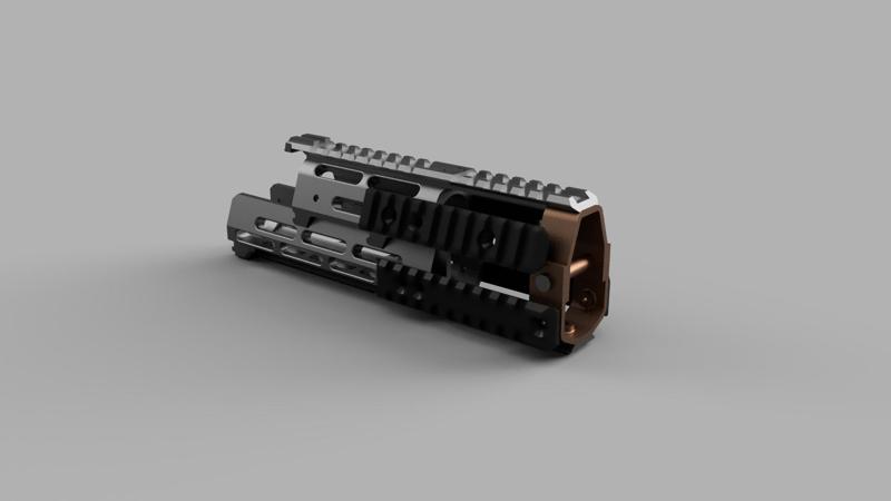 545 design red heat agressor handguard for ak 74 e&l / lct