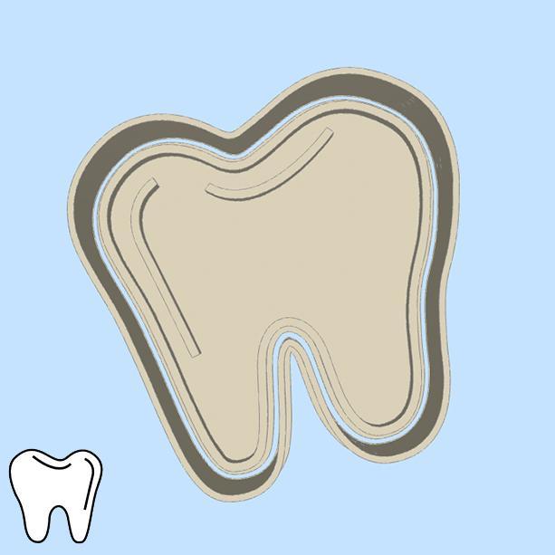 Science and technology cookie cutters - human molar tooth (style 4)